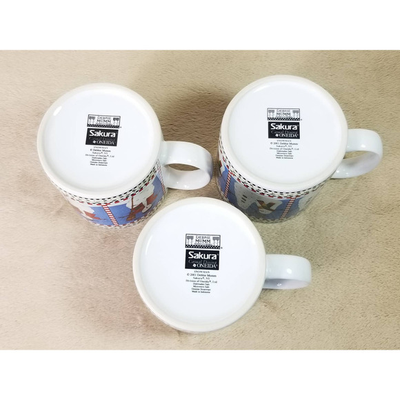 Sakura Oneida Snowman Coffee Mug Tea Cup Debbie Mumm 2001 Vintage S - Picture 9 of 11